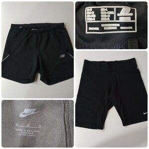 New Balance & Nike Black Sports Shorts, Size Medium , Clearance Bundle